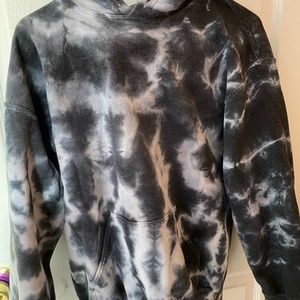 Bleach tie-dye blue hoodie
